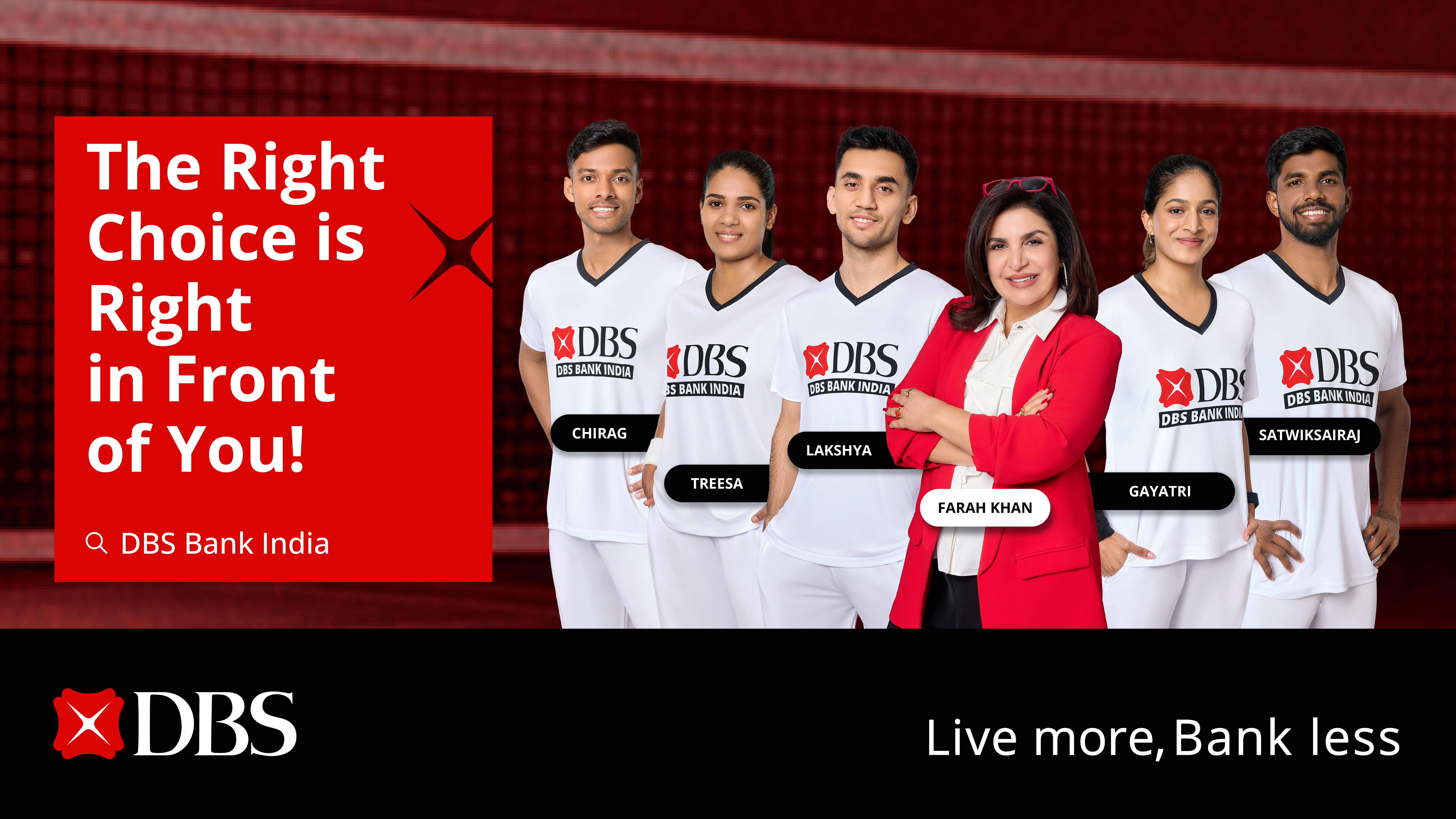 DBS Bank India teams up with Farah Khan and India&rsquo;s Leading badminton stars for a new brand campaign